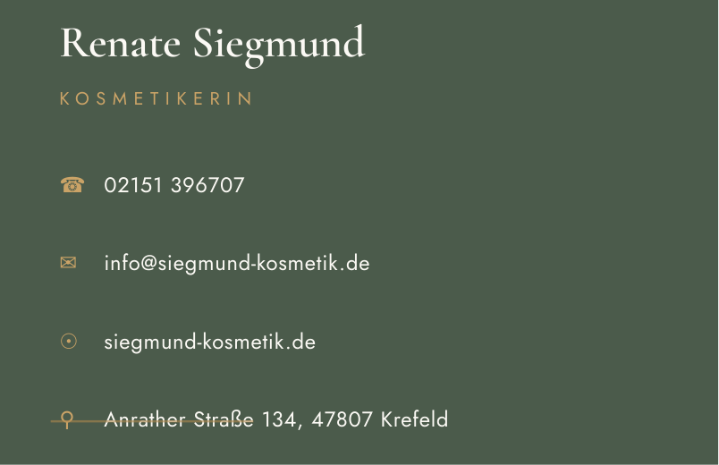 Visitenkarte Rückseite